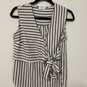 Kenar Black and White Striped Women's Top